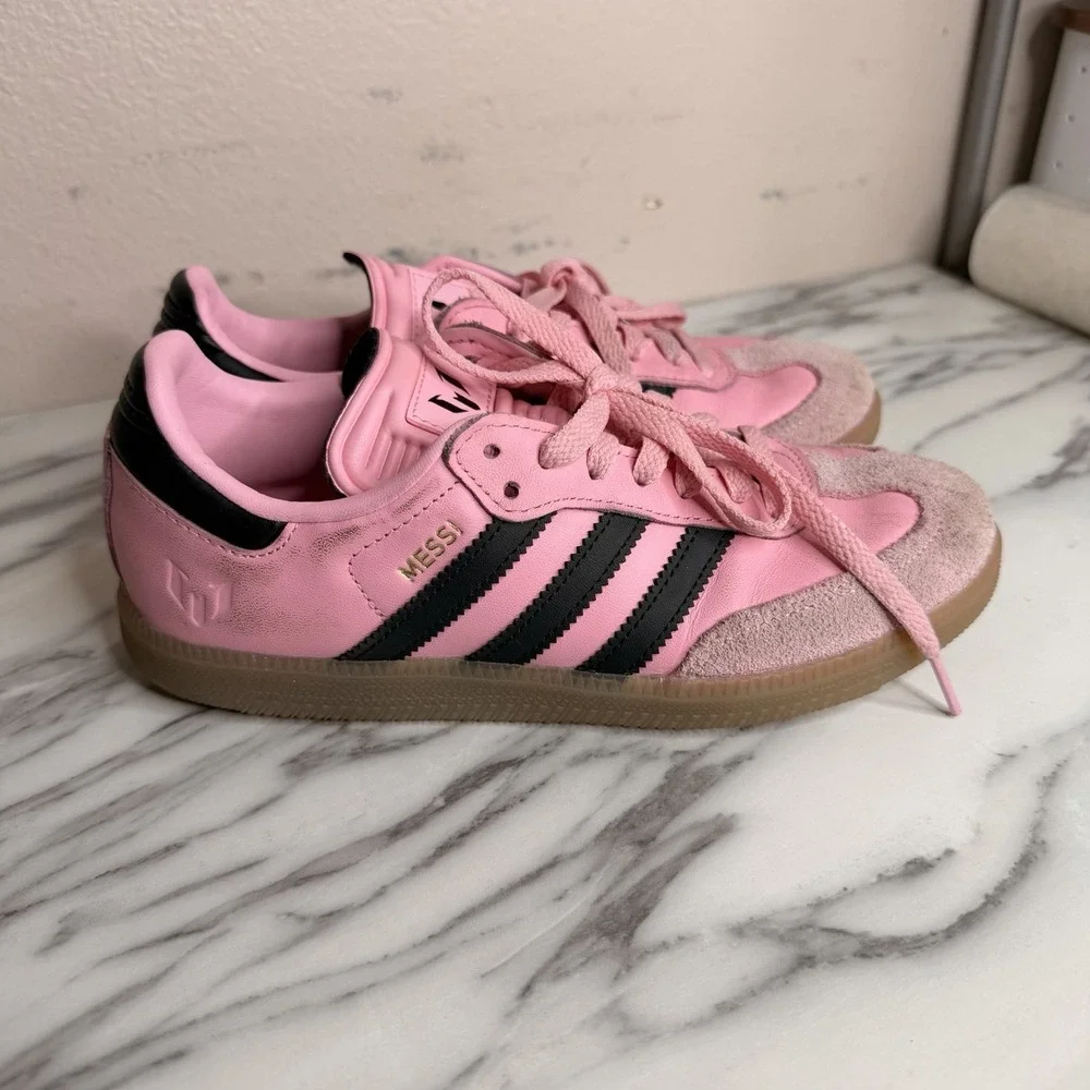 adidas Samba Lionel Messi Inter Miami CF Home Pink/Black Low Top Sneakers Sz 5.5